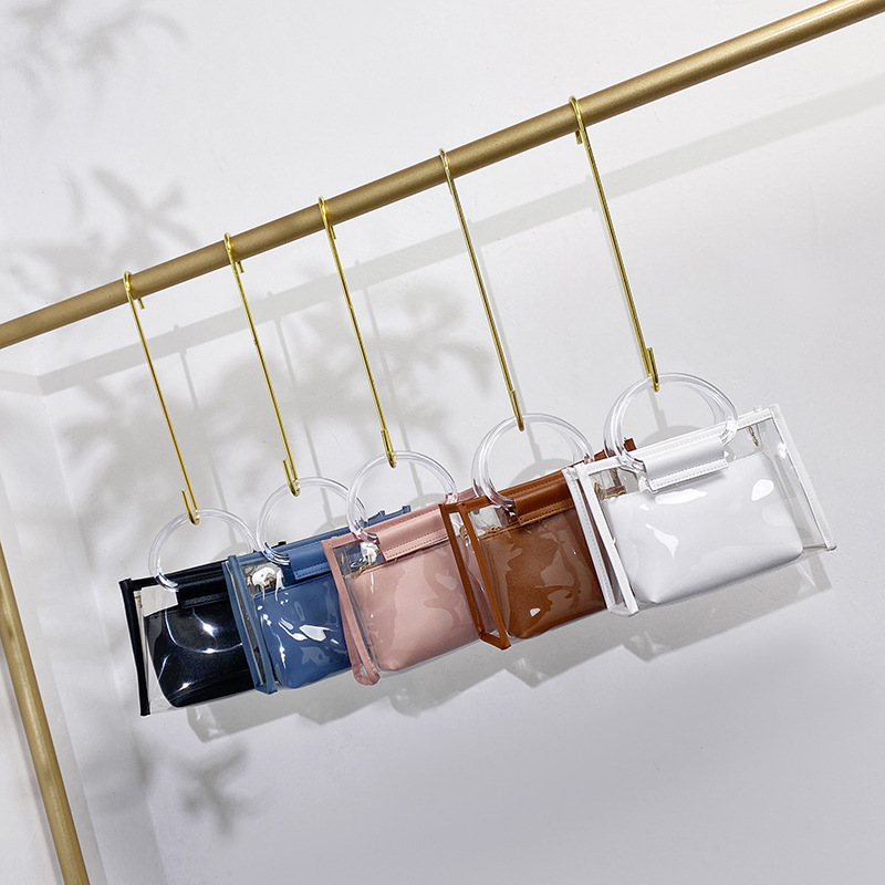 Women’s Small Transparent Handbag Set Korean Style Square Shoulder Bag