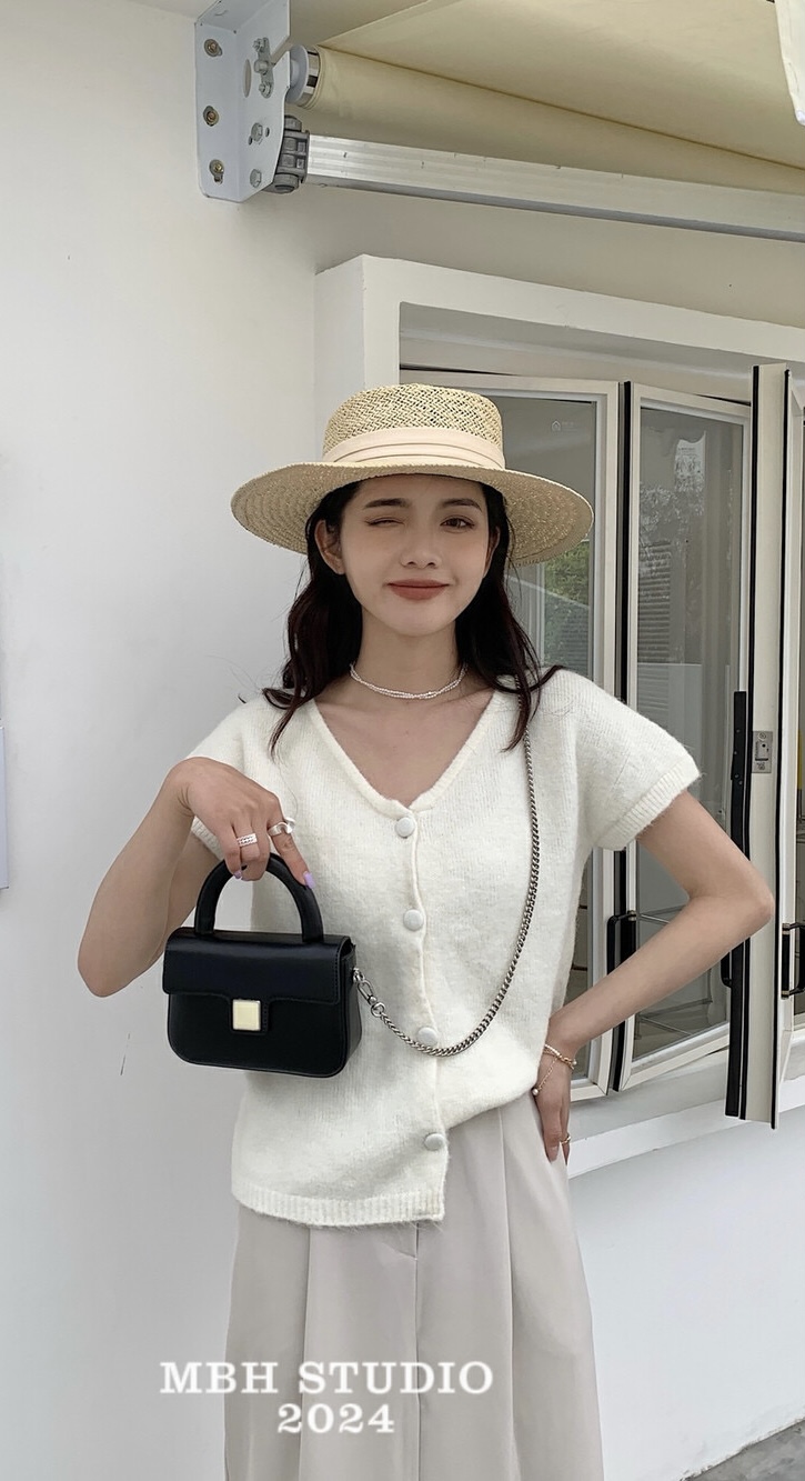 MBH Dopamine Creamy Genuine Leather Chain Crossbody Handbag with Chain