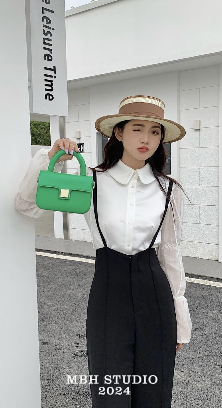 MBH Dopamine Creamy Genuine Leather Chain Crossbody Handbag with Chain