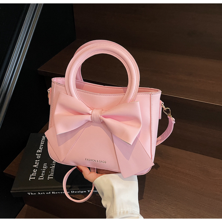 Minimalist Commuter Women’s Bag 2025 New Trendy High-End Textured Retro Bow Handbag Shoulder Crossbody Bag