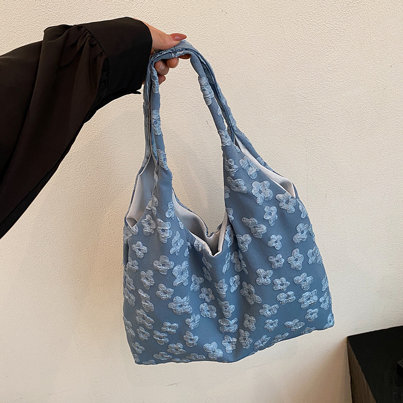 Floral Lace One-Shoulder Tote Bag for Women – Large Capacity Summer Fairy Style