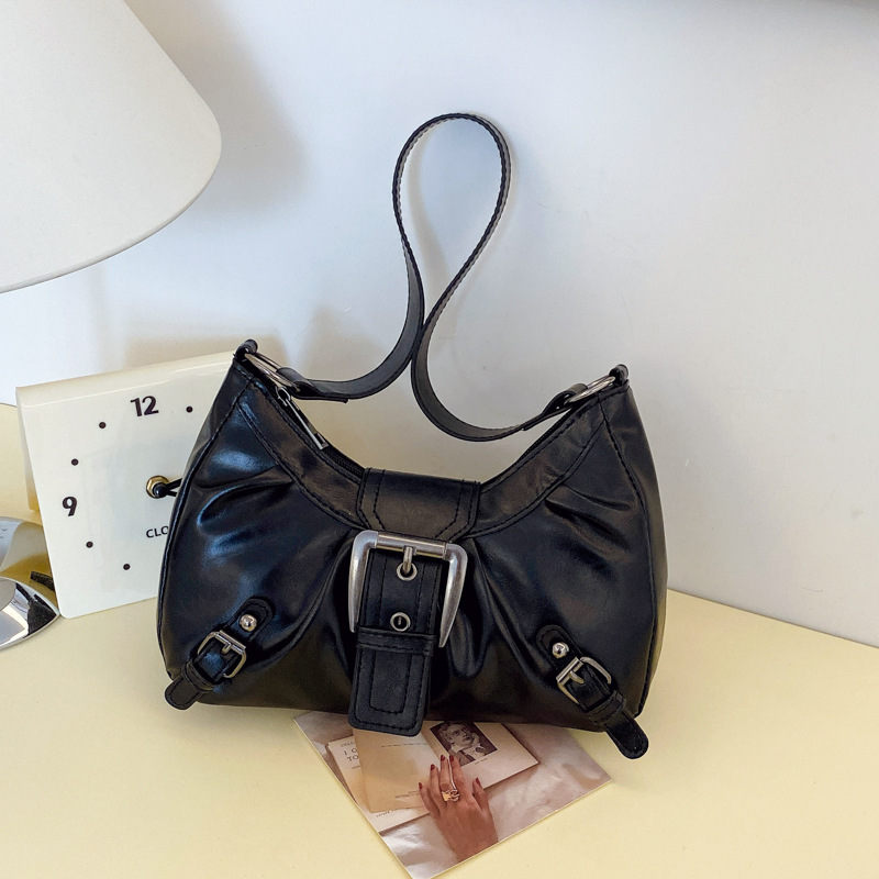 2025 Large Capacity Ruched Underarm Bag for Women Retro Commuter Shoulder Bag