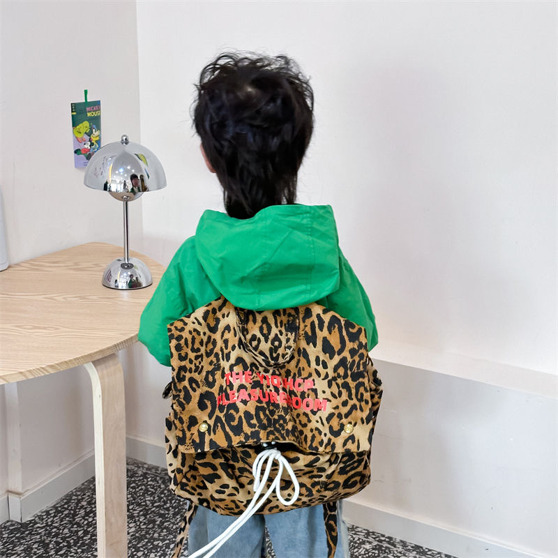 Girls Lightweight Leopard Print Backpack for Kindergarten and Travel